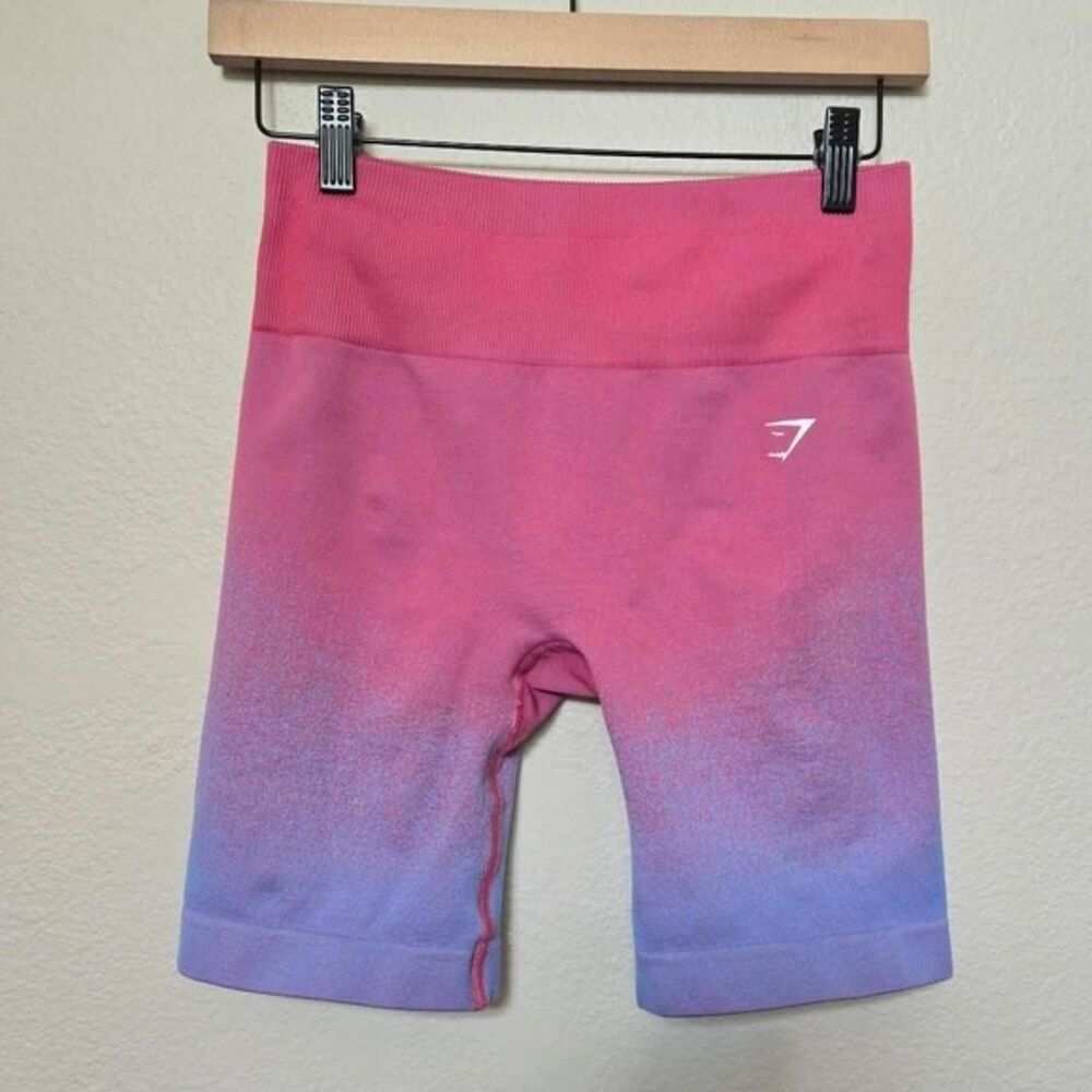 Gymshark pink purple ombre biker shorts size XS